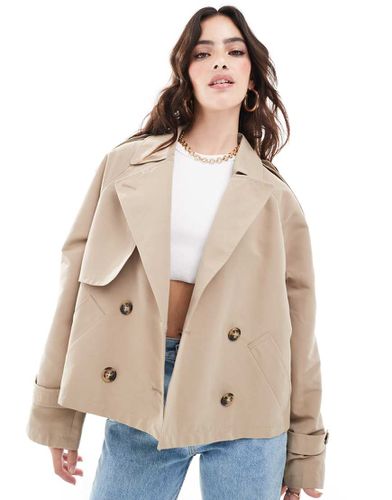 Trench-coat court coupe carrée - Beige - Vero Moda - Modalova