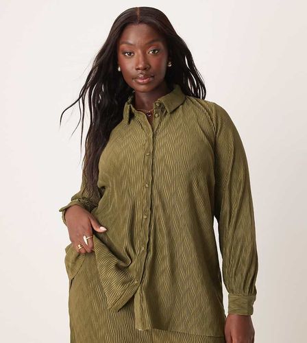 Chemise d'ensemble plissée - Olive foncé - Vila Curve - Modalova