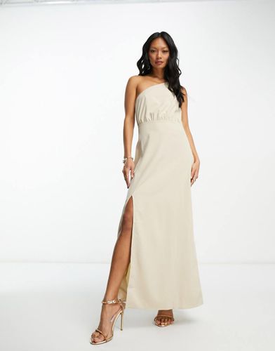 Robe fendue longue coupe asymétrique - Champagne - Vila - Modalova