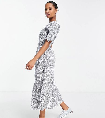 Robe mi-longue en popeline à petites fleurs - Violet Romance Petite - Modalova