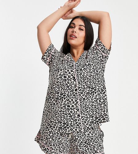 Ensemble pyjama à imprimé léopard avec short - Yours - Modalova