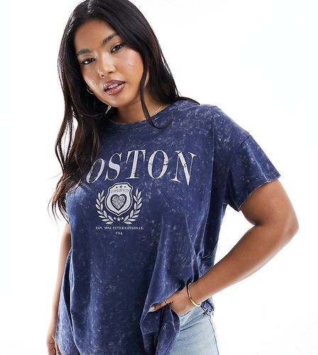T-shirt oversize à imprimé Boston - délavé - Yours - Modalova