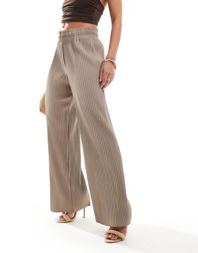 Y.A.S - Pantalon plissé ample à taille haute - Beige - Yas - Modalova