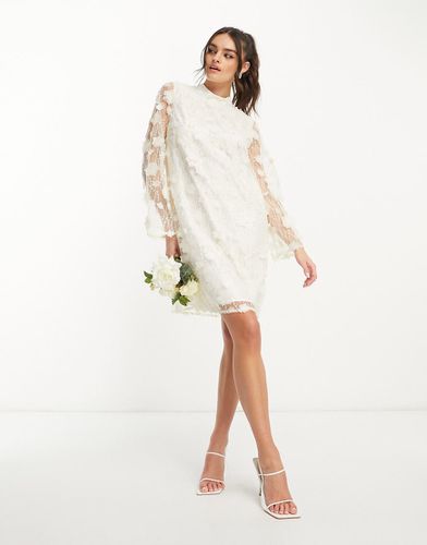 Y.A.S - Robe de mariée courte avec fleurs en relief - Yas - Modalova