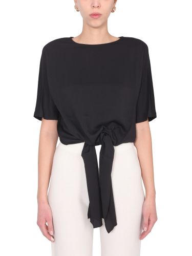T-shirt with silk knot - fabiana filippi - Modalova