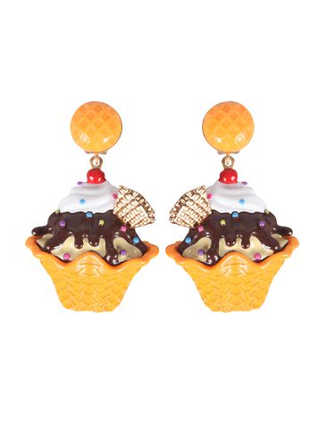 Ice cream waffle bowls earrings - moschino - Modalova