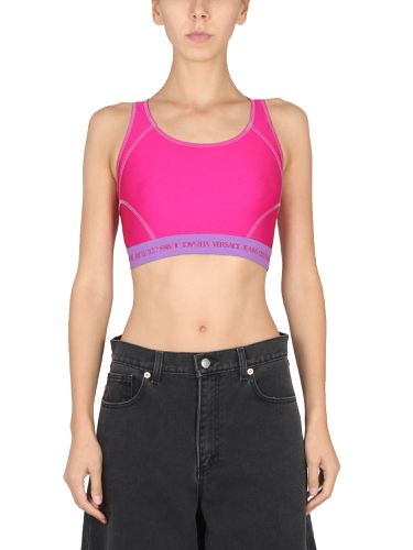 Crop top with logo band - versace jeans couture - Modalova