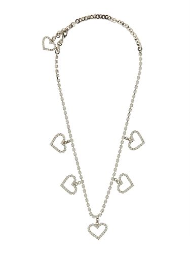 Crystal necklace with heart pendants - alessandra rich - Modalova