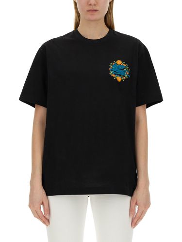 T-shirt with pegasus embroidery - etro - Modalova