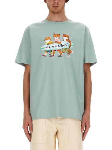 Surfing foxes" t-shirt - maison kitsuné - Modalova