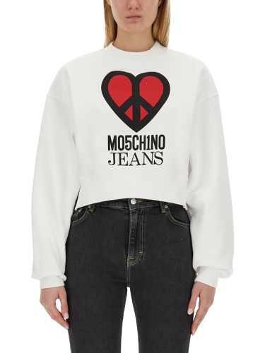 Moschino jeans sweatshirt with logo - moschino jeans - Modalova