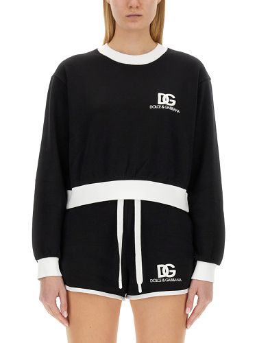 Sweatshirt with logo embroidery - dolce & gabbana - Modalova