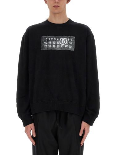 Sweatshirt with rasterized zipper prints - mm6 maison margiela - Modalova