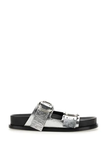 Leather sandal with buckle - jil sander - Modalova
