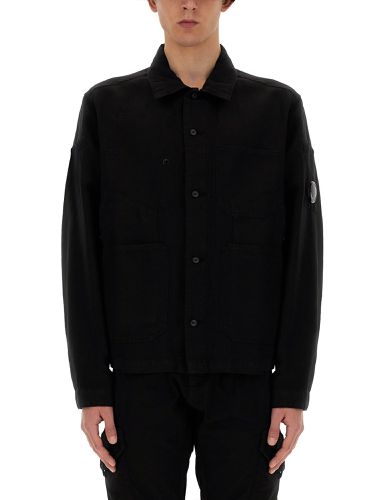 C. p. company cotton and linen shirt jacket - c.p. company - Modalova