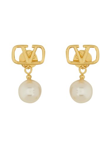 Vlogo signature" earrings with swarovski pearls - valentino garavani - Modalova