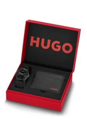 Smash Coffret cadeau avec montre à finition et porte-cartes - HUGO - Modalova