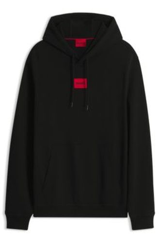 Sweat à capuche en molleton de coton avec étiquette logo - HUGO - Modalova