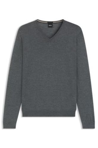 Pull à col V en laine mérinos extra fine - Boss - Modalova