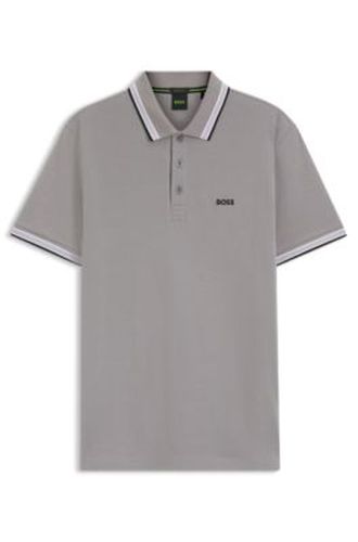 Polo en piqué de coton avec détails de logo - Boss - Modalova
