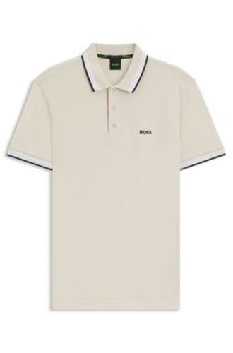 Polo en piqué de coton avec détails de logo - Boss - Modalova