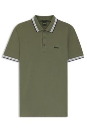 Polo en piqué de coton avec détails de logo - Boss - Modalova