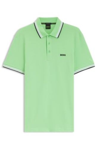Polo en piqué de coton avec détails de logo - Boss - Modalova