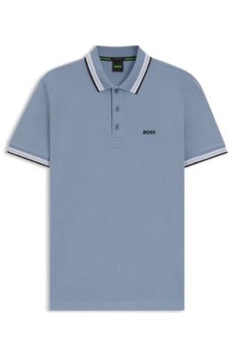 Polo en piqué de coton avec détails de logo - Boss - Modalova