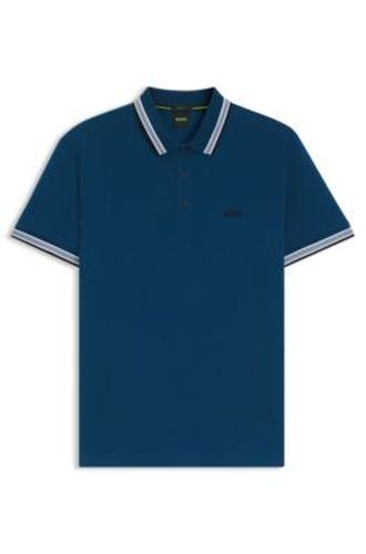 Polo en piqué de coton avec détails de logo - Boss - Modalova