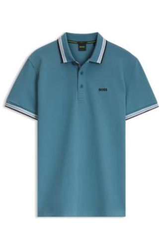 Polo en piqué de coton avec détails de logo - Boss - Modalova