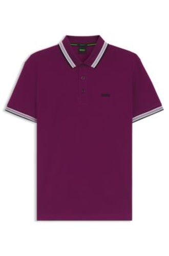 Polo en piqué de coton avec détails de logo - Boss - Modalova
