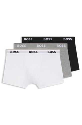 Lot de trois boxers courts en coton stretch - Boss - Modalova