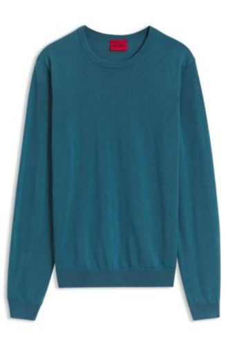 Pull en laine mérinos avec logo brodé - HUGO - Modalova