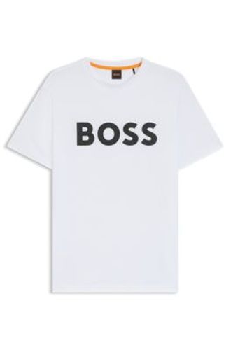 T-shirt en jersey de coton avec grand logo imprimé - Boss - Modalova