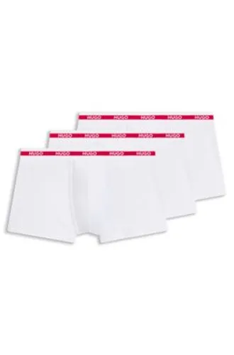 Lot de trois boxers courts en coton stretch avec taille logo - HUGO - Modalova