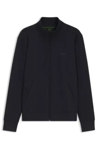Sweat zippé en coton stretch à logo imprimé - Boss - Modalova