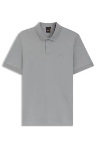 Polo Slim en coton stretch à patch logo - Boss - Modalova