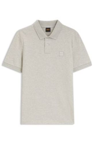 Polo Slim en coton stretch à patch logo - Boss - Modalova