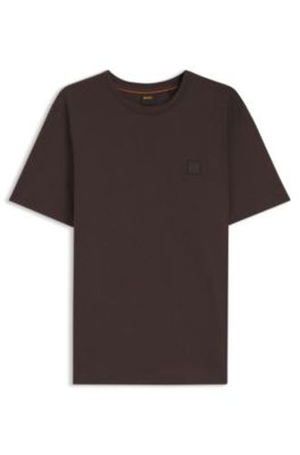 T-shirt en jersey de coton avec patch logo - Boss - Modalova