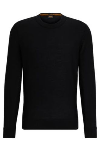 Pull Regular en laine mélangée à logo brodé - Boss - Modalova
