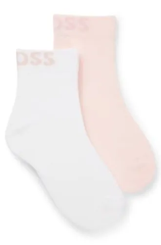 Lot de deux paires de chaussettes mi-mollet à logos contrastants - Boss - Modalova