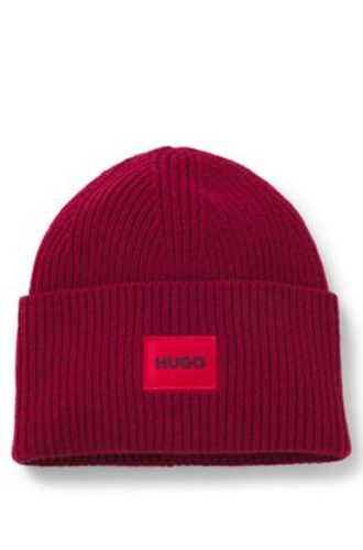 Bonnet unisexe en laine mélangée avec logo - HUGO - Modalova