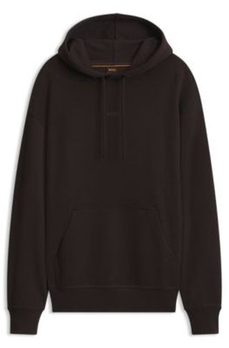 Sweat à capuche en molleton de coton avec logo imprimé - Boss - Modalova