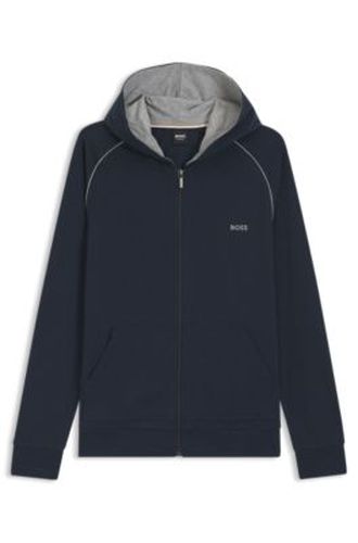 Sweat à capuche zippé en coton stretch - Boss - Modalova