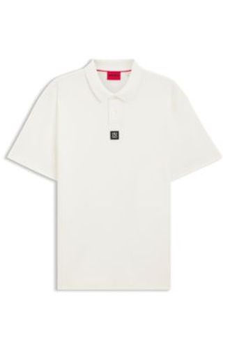 Polo en coton interlock avec logo revisité - HUGO - Modalova