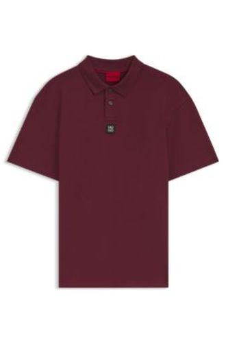 Polo en coton interlock avec logo revisité - HUGO - Modalova