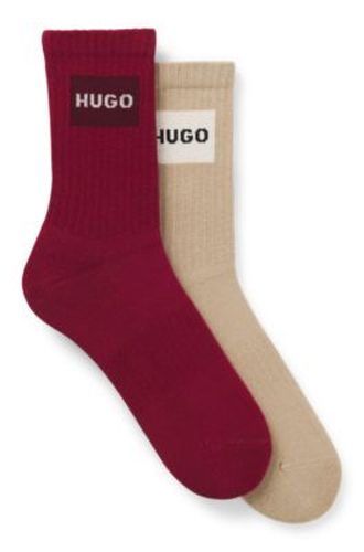 Lot de deux paires de chaussettes courtes à logos rouges - HUGO - Modalova