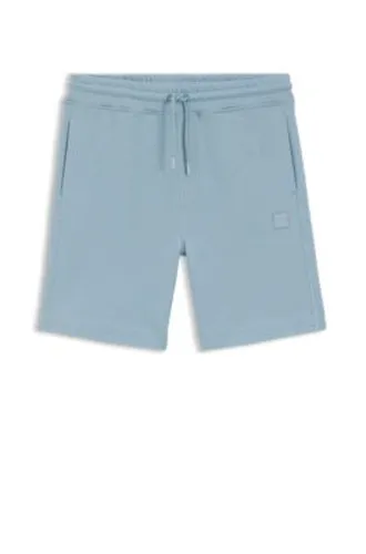 Short en molleton de coton avec écusson logoté - Boss - Modalova