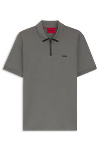 Polo en piqué de coton à encolure zippée - HUGO - Modalova