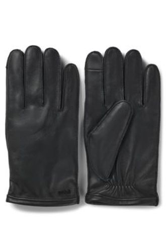 Gants en cuir adaptés aux écrans tactiles avec logo en métal - Boss - Modalova